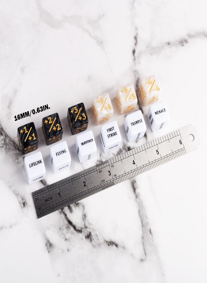 LAMJAM 48 Pieces Abilities Keywords Counter Dice Plus One MTG Dice Counters Set Creature +1 Tokens for MTG, TCG, Magic Card Games Accessories - Image 3